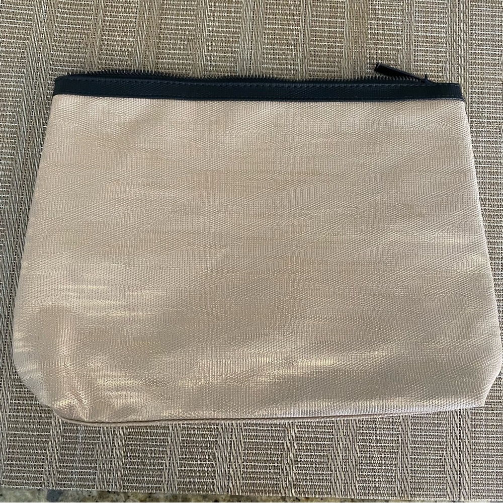 Lancôme oversized metallic gold cosmetic case NWOT